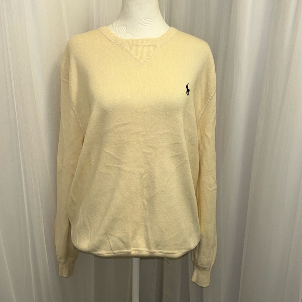 POLO by Ralph Lauren Mens ivory 100% cotton sweater Size Medium